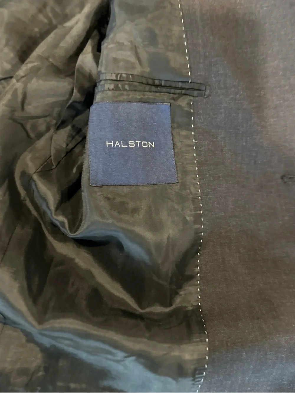 Halston Mens Blazer Solid Gray Wool Single Breasted Sport Coat Size 44R Italy